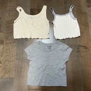 Lot of 3 Brandy Melville J Galt crop tops one size fits ll